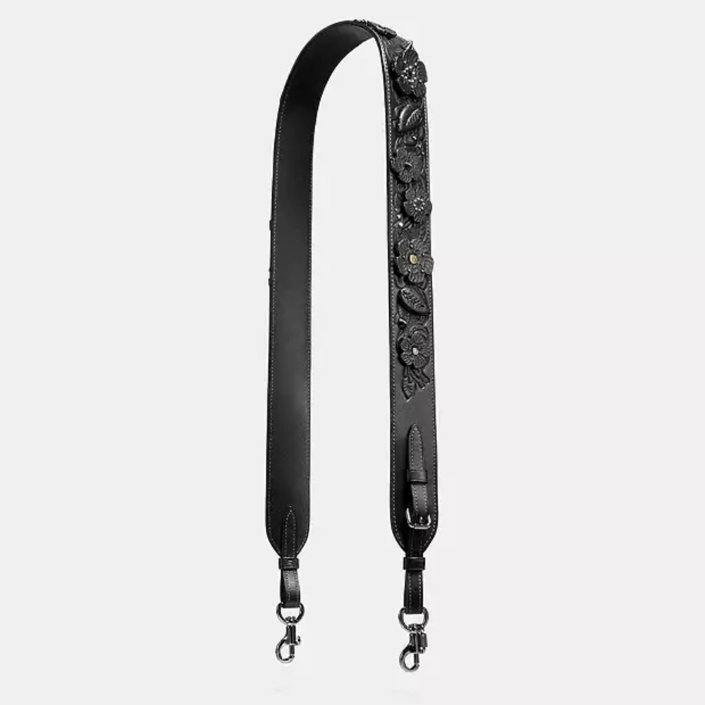 Coach 1941 Tooled Tearose Black Floral Bag Strap